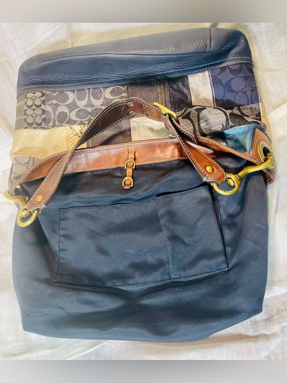 VTG Y2K Coach Denim Patchwork Ergo Hobo Bag & Matchin… - Gem